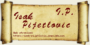 Isak Pijetlović vizit kartica